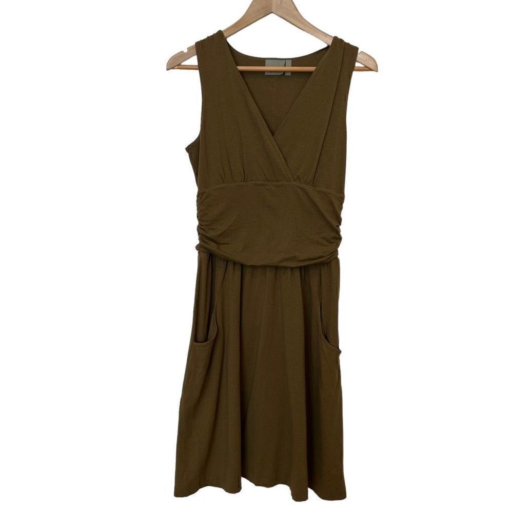 Athleta Jersey Surplice Pocket Dress Olive Army Green Size M
